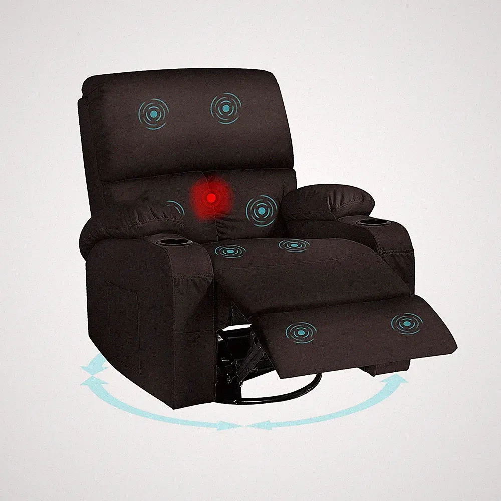 LAFWELL Rocking Recliner Chair, Massage Rocker Recliner Chair with Vibration...
