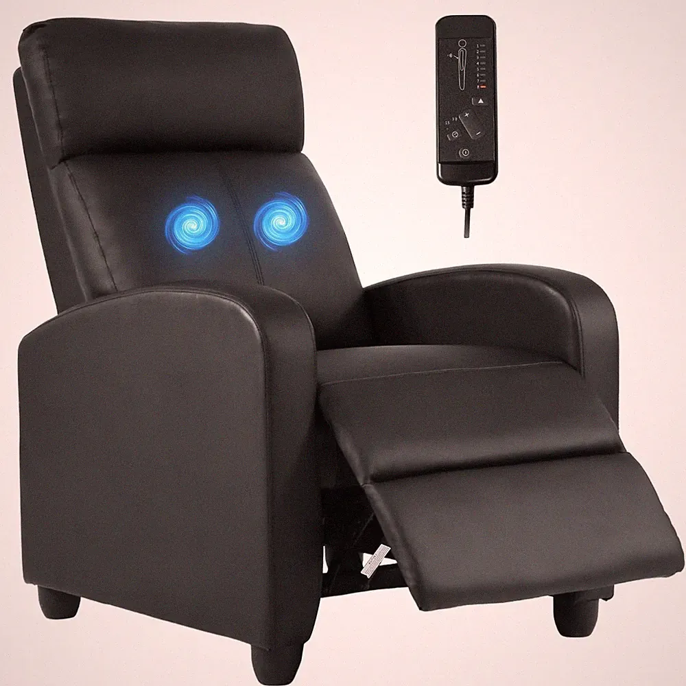 Recliner Sofa Massage Chair Home Theater Seating with Lumbar and Padded Backr...